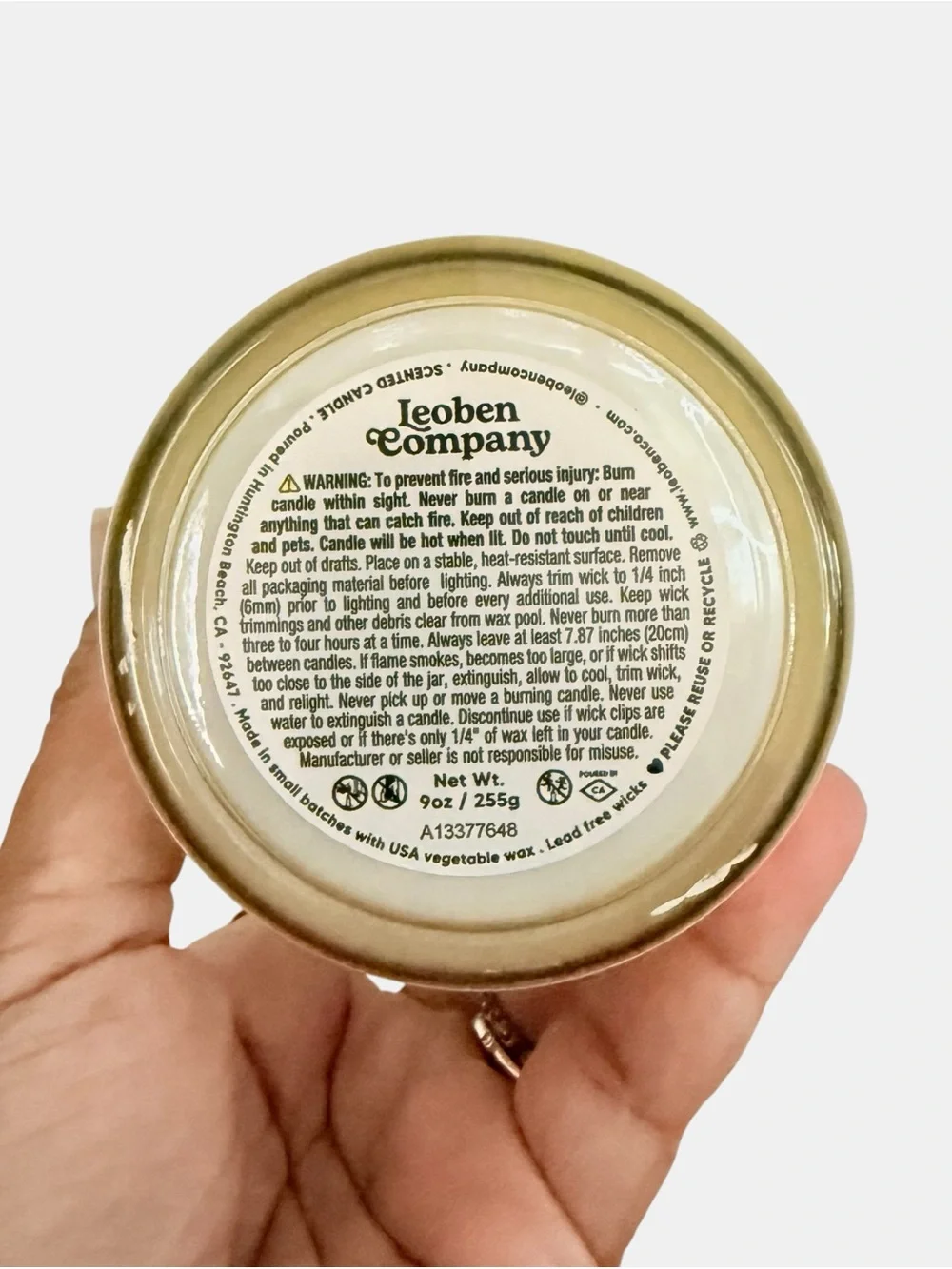 Leoben Company Ancient Olive Scented Candle - Cream White Jar